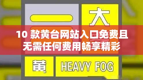 10 款黄台网站入口免费且无需任何费用畅享精彩