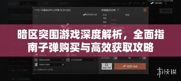 暗区突围游戏深度解析，全面指南子弹购买与高效获取攻略