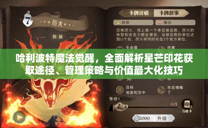 哈利波特魔法觉醒，全面解析星芒印花获取途径、管理策略与价值最大化技巧