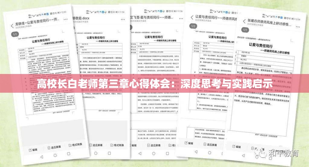高校长白老师第三章心得体会：深度思考与实践启示