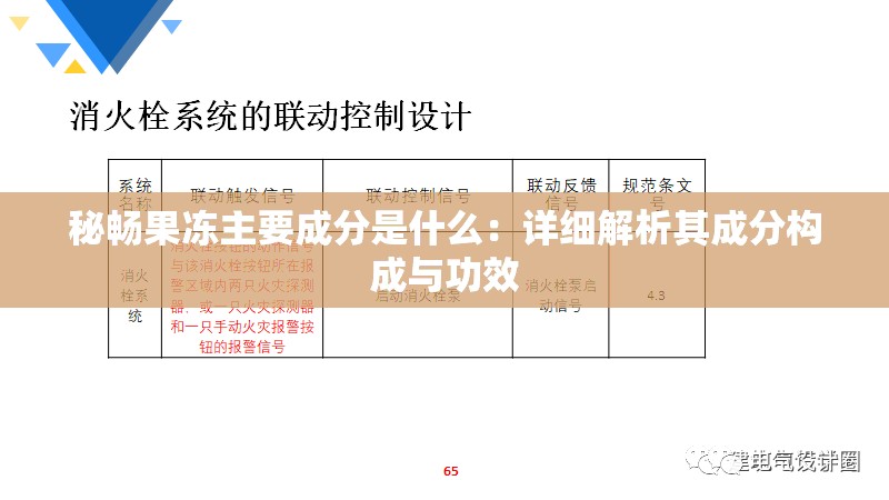 秘畅果冻主要成分是什么：详细解析其成分构成与功效