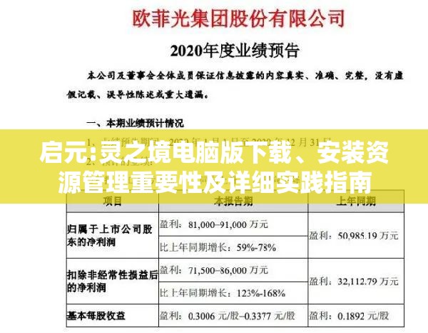 启元:灵之境电脑版下载、安装资源管理重要性及详细实践指南
