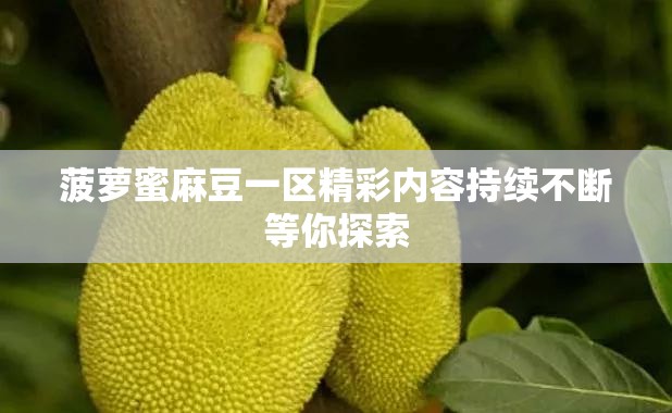菠萝蜜麻豆一区精彩内容持续不断等你探索