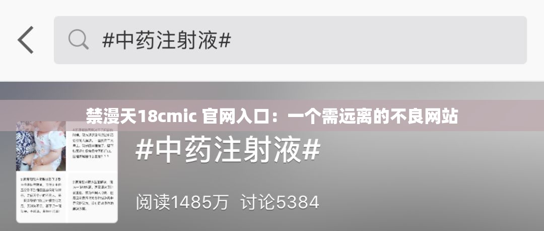 禁漫天18cmic 官网入口：一个需远离的不良网站