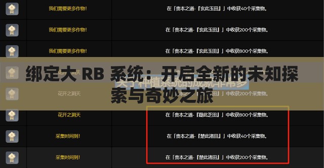 绑定大 RB 系统：开启全新的未知探索与奇妙之旅