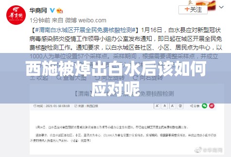西施被焯出白水后该如何应对呢
