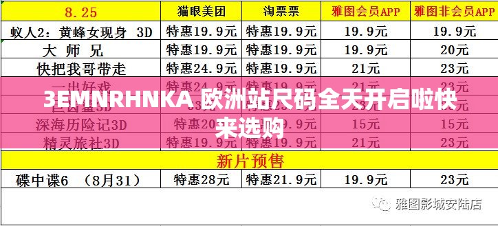 3EMNRHNKA 欧洲站尺码全天开启啦快来选购