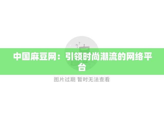 中国麻豆网：引领时尚潮流的网络平台