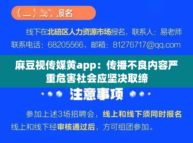 麻豆视传媒黄app：传播不良内容严重危害社会应坚决取缔