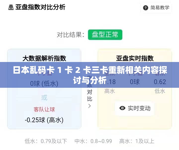 日本乱码卡 1 卡 2 卡三卡重新相关内容探讨与分析