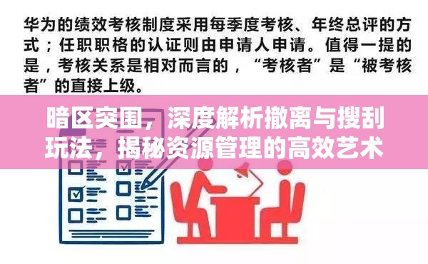 暗区突围，深度解析撤离与搜刮玩法，揭秘资源管理的高效艺术