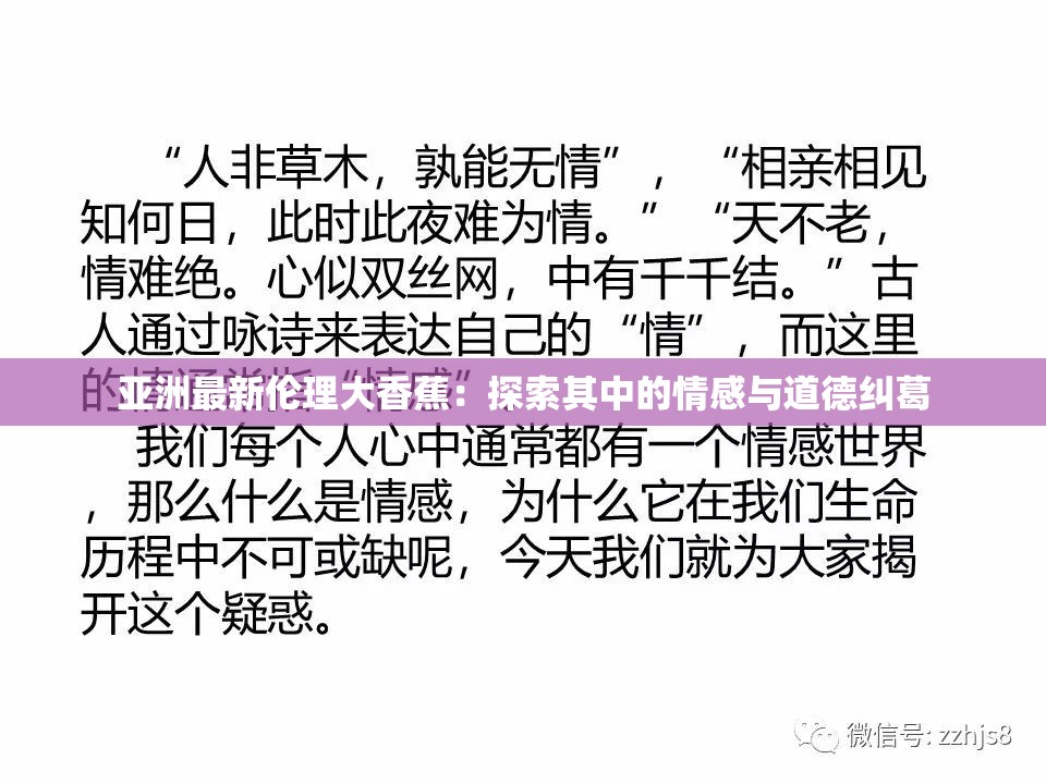 亚洲最新伦理大香蕉：探索其中的情感与道德纠葛