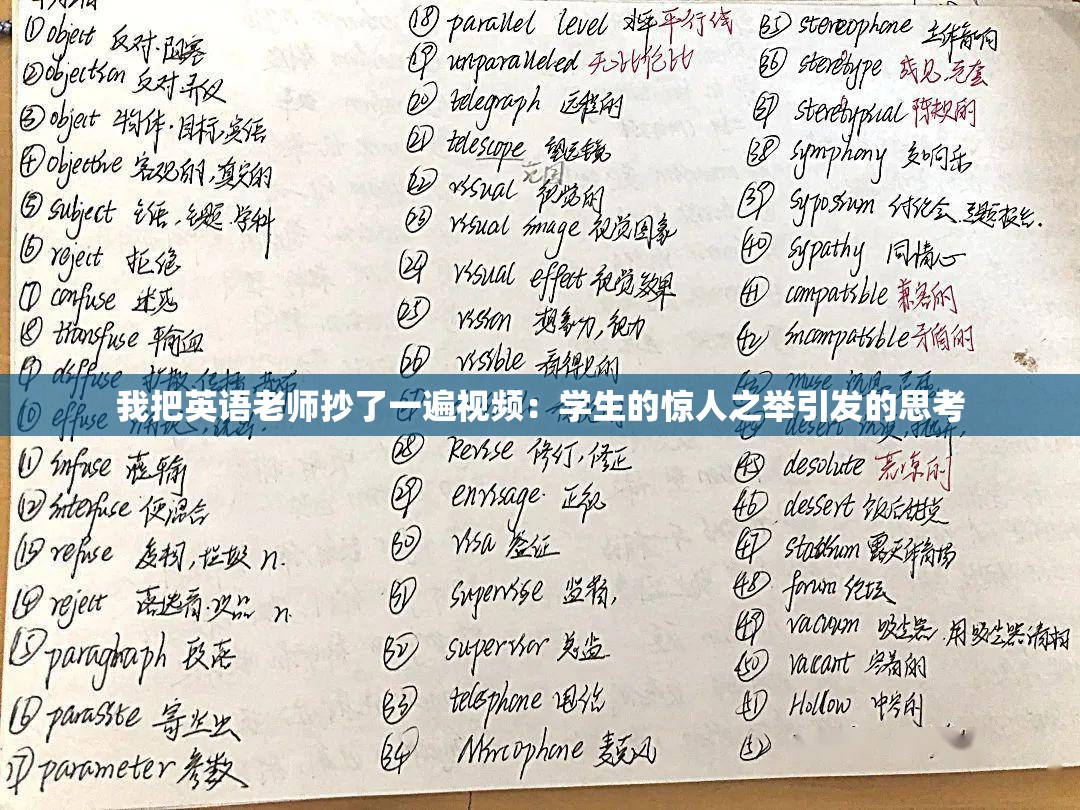 我把英语老师抄了一遍视频：学生的惊人之举引发的思考