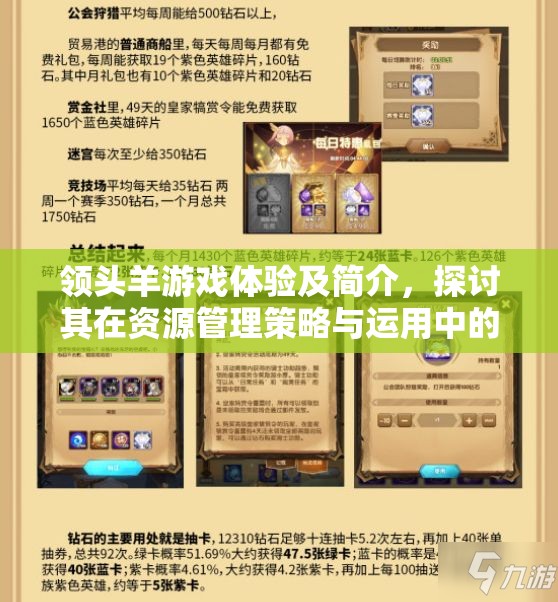 领头羊游戏体验及简介，探讨其在资源管理策略与运用中的重要性