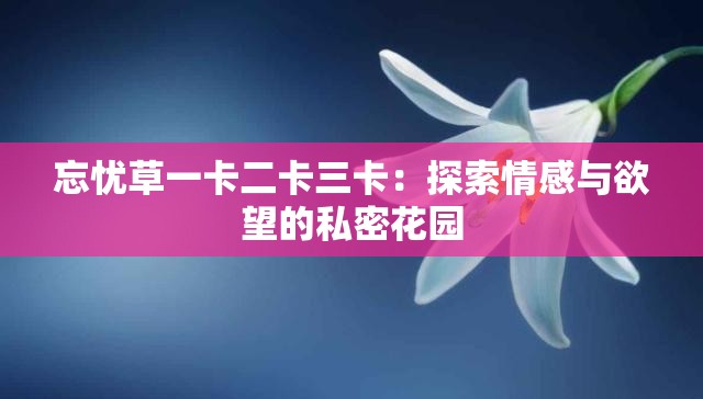 忘忧草一卡二卡三卡：探索情感与欲望的私密花园