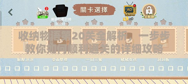 收纳物语第20关全解析，一步步教你如何顺利通关的详细攻略