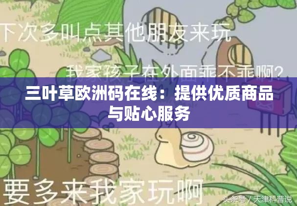 三叶草欧洲码在线：提供优质商品与贴心服务