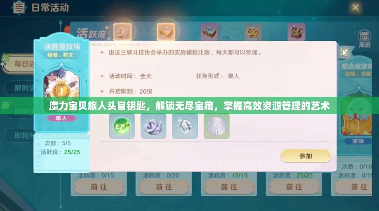 魔力宝贝旅人头目钥匙，解锁无尽宝藏，掌握高效资源管理的艺术