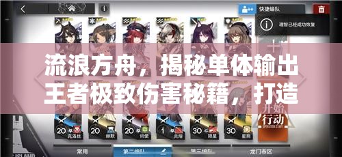 流浪方舟，揭秘单体输出王者极致伤害秘籍，打造你的无敌战斗策略
