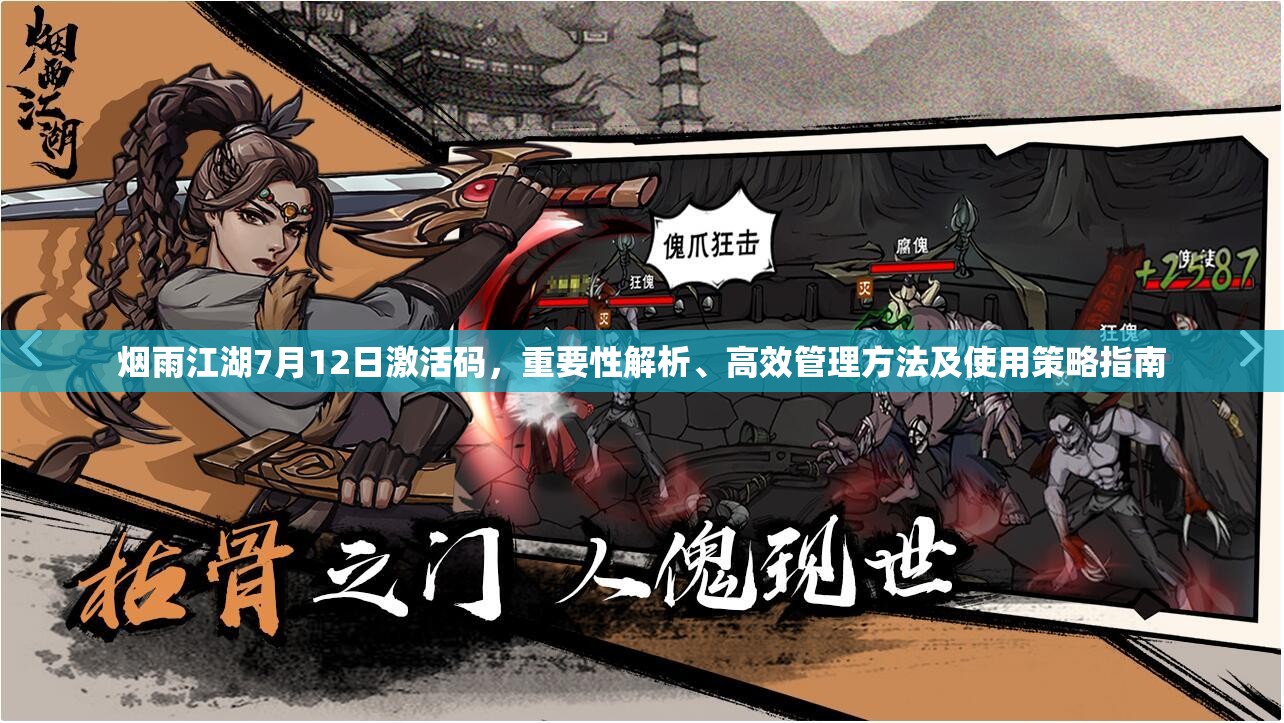 烟雨江湖7月12日激活码，重要性解析、高效管理方法及使用策略指南
