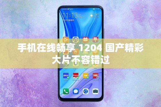 手机在线畅享 1204 国产精彩大片不容错过