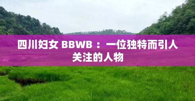 四川妇女 BBWB ：一位独特而引人关注的人物