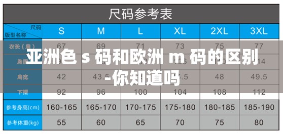 亚洲色 s 码和欧洲 m 码的区别-你知道吗