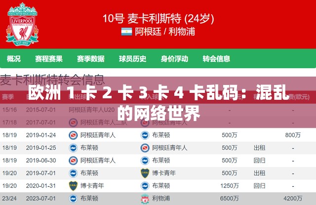 欧洲 1 卡 2 卡 3 卡 4 卡乱码：混乱的网络世界