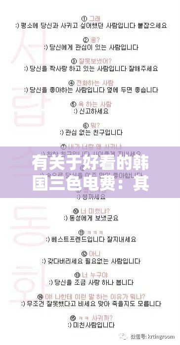 有关于好看的韩国三色电费：其独特魅力与重要意义解析