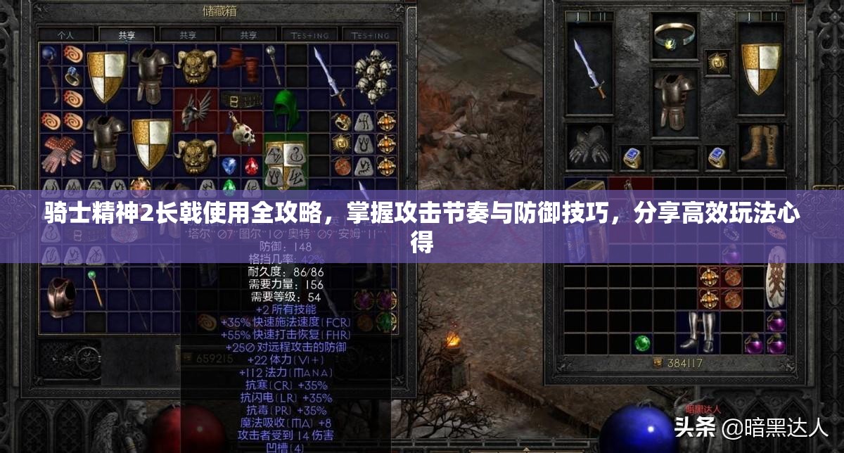骑士精神2长戟使用全攻略，掌握攻击节奏与防御技巧，分享高效玩法心得