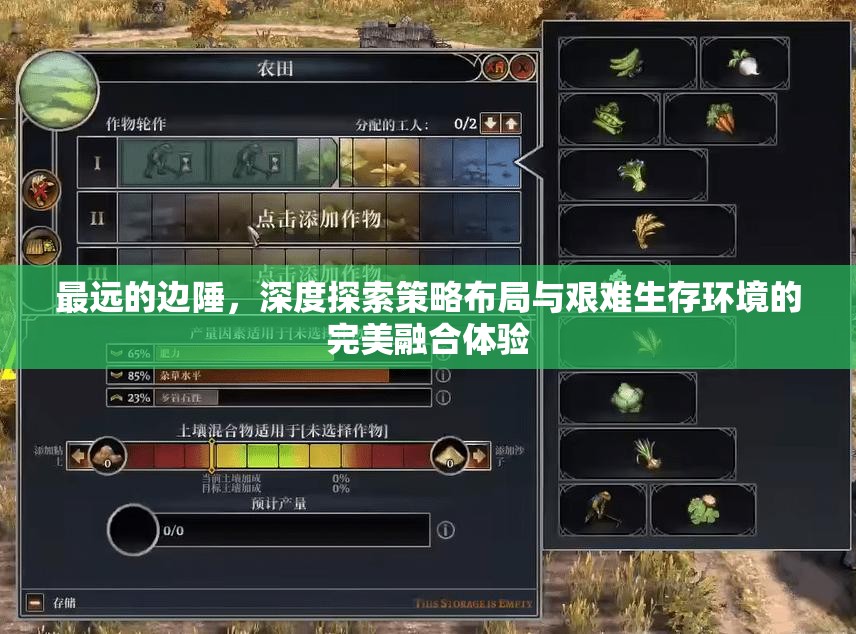 最远的边陲，深度探索策略布局与艰难生存环境的完美融合体验