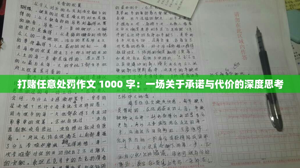 打赌任意处罚作文 1000 字：一场关于承诺与代价的深度思考