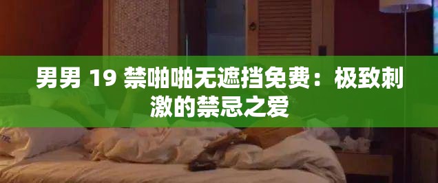 男男 19 禁啪啪无遮挡免费：极致刺激的禁忌之爱
