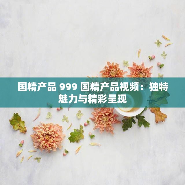 国精产品 999 国精产品视频：独特魅力与精彩呈现
