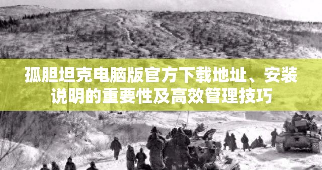 孤胆坦克电脑版官方下载地址、安装说明的重要性及高效管理技巧