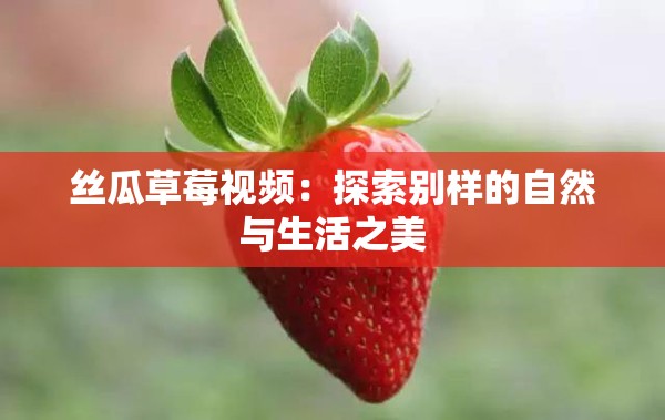 丝瓜草莓视频：探索别样的自然与生活之美
