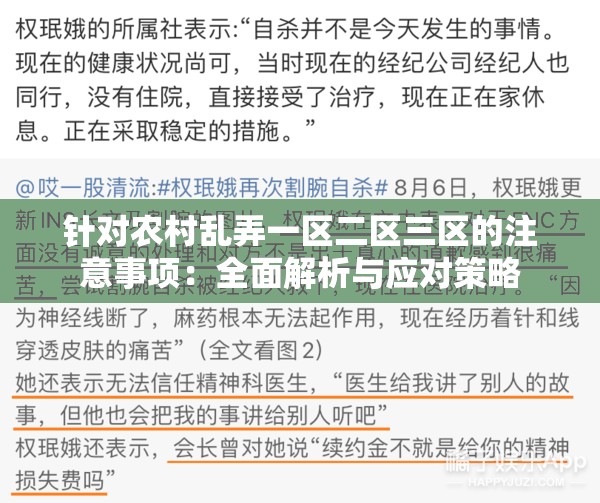 针对农村乱弄一区二区三区的注意事项：全面解析与应对策略
