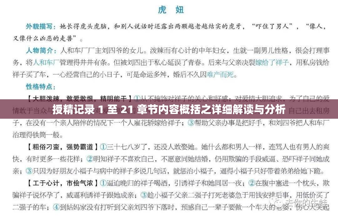 授精记录 1 至 21 章节内容概括之详细解读与分析