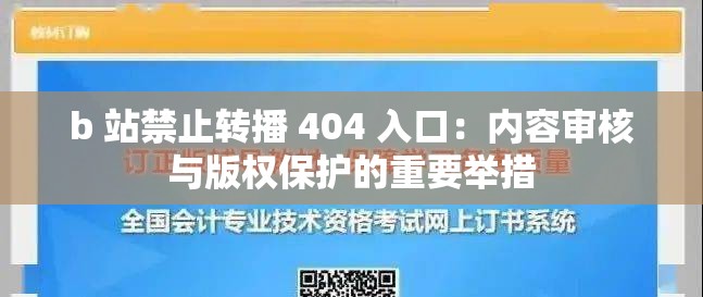 b 站禁止转播 404 入口：内容审核与版权保护的重要举措