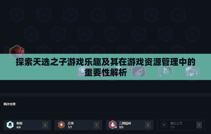 探索天选之子游戏乐趣及其在游戏资源管理中的重要性解析
