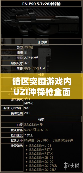 暗区突围游戏内UZI冲锋枪全面解析，属性、性能及实战表现详解