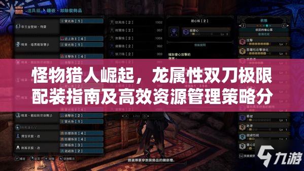 怪物猎人崛起，龙属性双刀极限配装指南及高效资源管理策略分享