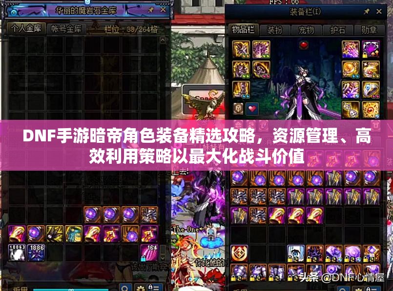 DNF手游暗帝角色装备精选攻略，资源管理、高效利用策略以最大化战斗价值