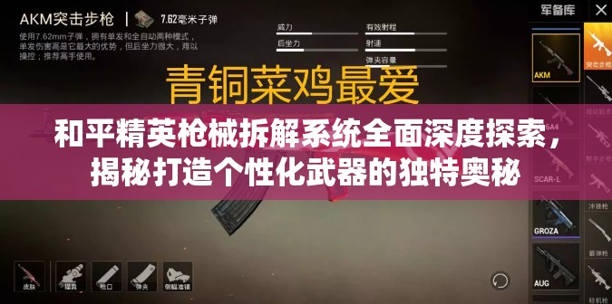 和平精英枪械拆解系统全面深度探索，揭秘打造个性化武器的独特奥秘