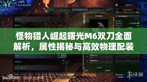 怪物猎人崛起曙光M6双刀全面解析，属性揭秘与高效物理配装指南