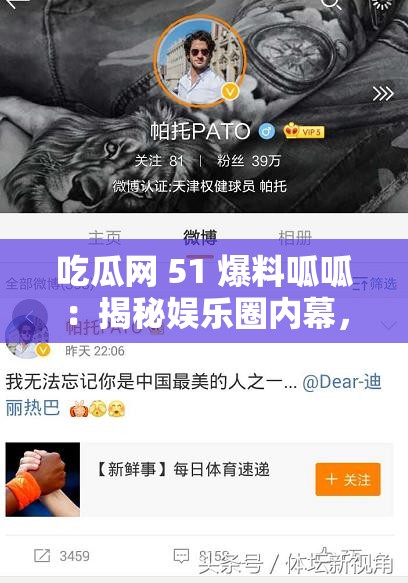 吃瓜网 51 爆料呱呱：揭秘娱乐圈内幕，带你领略不一样的世界