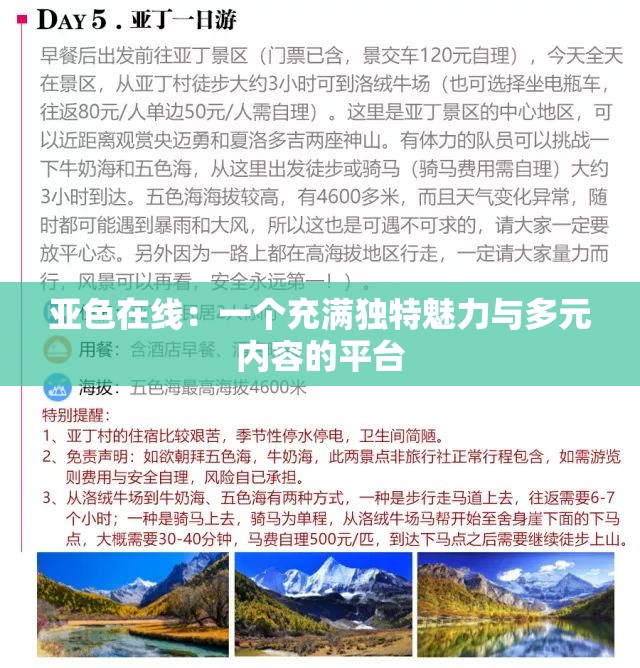亚色在线：一个充满独特魅力与多元内容的平台