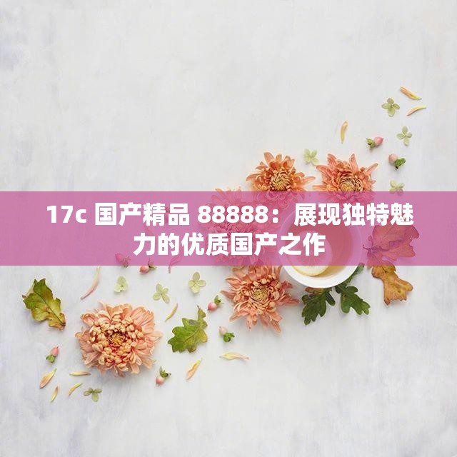 17c 国产精品 88888：展现独特魅力的优质国产之作