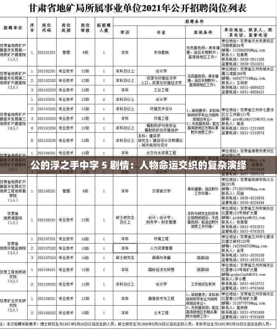 公的浮之手中字 5 剧情：人物命运交织的复杂演绎