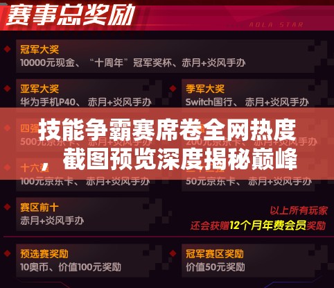技能争霸赛席卷全网热度，截图预览深度揭秘巅峰选手震撼对决